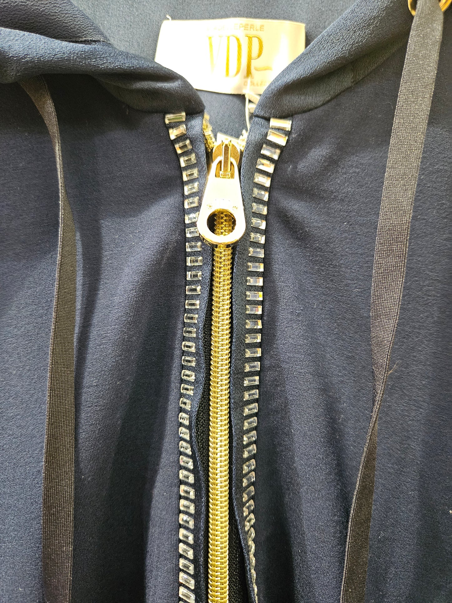 Felpa VDP blu strass m/lunga