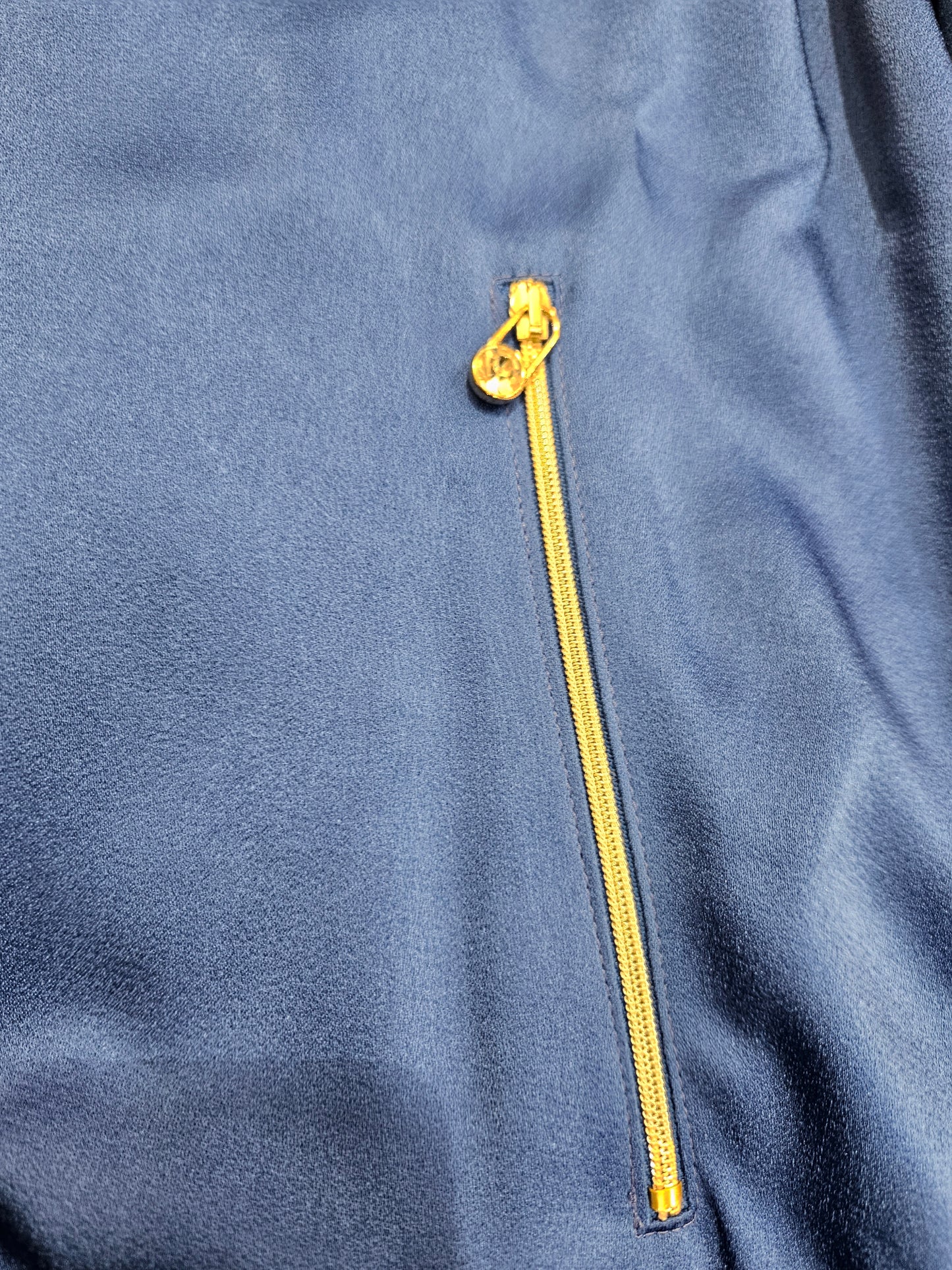 Felpa zip VDP ~ mezza manica bluette raso