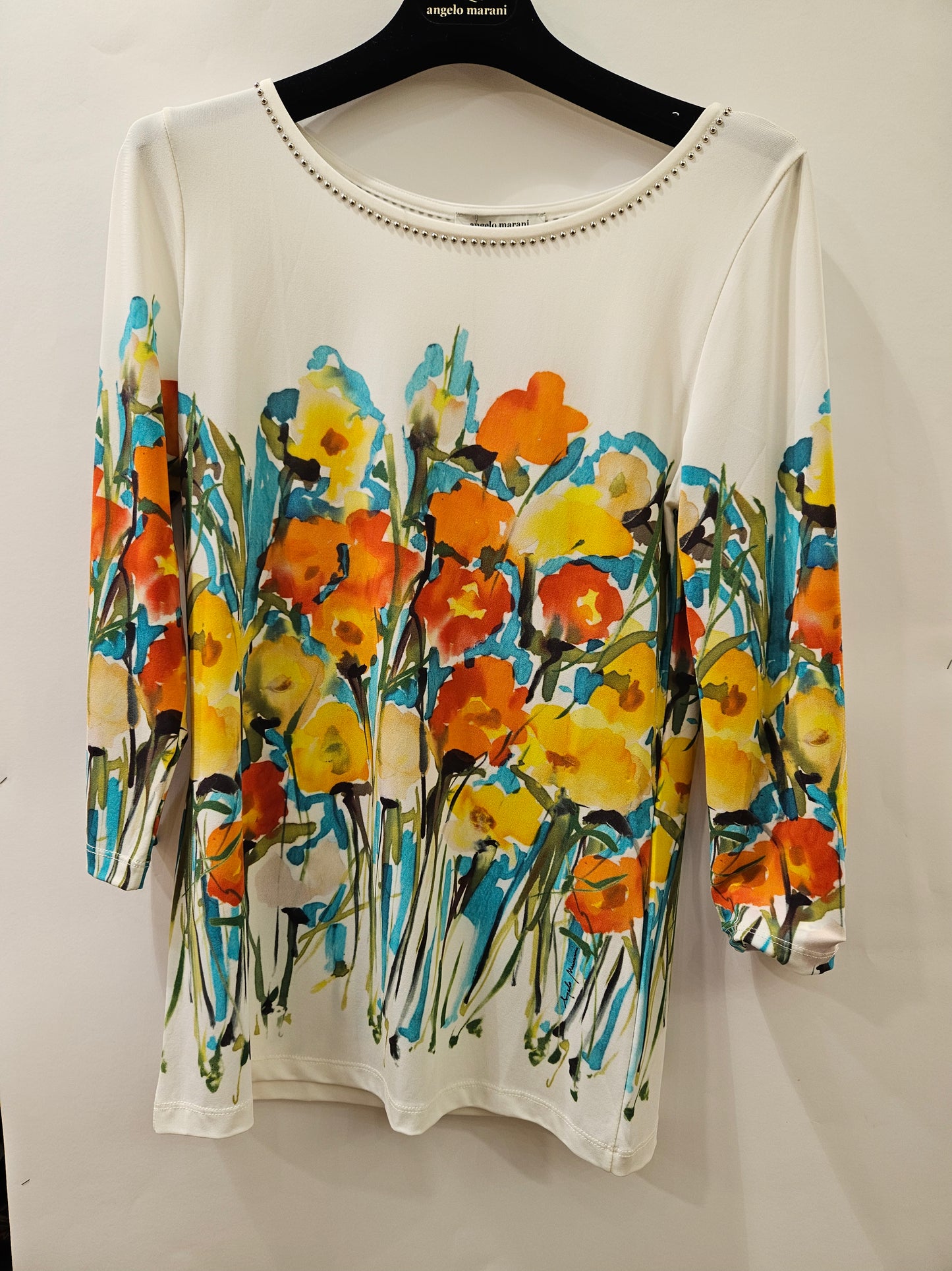Maglia Angelo Marani fondo bianco floreale