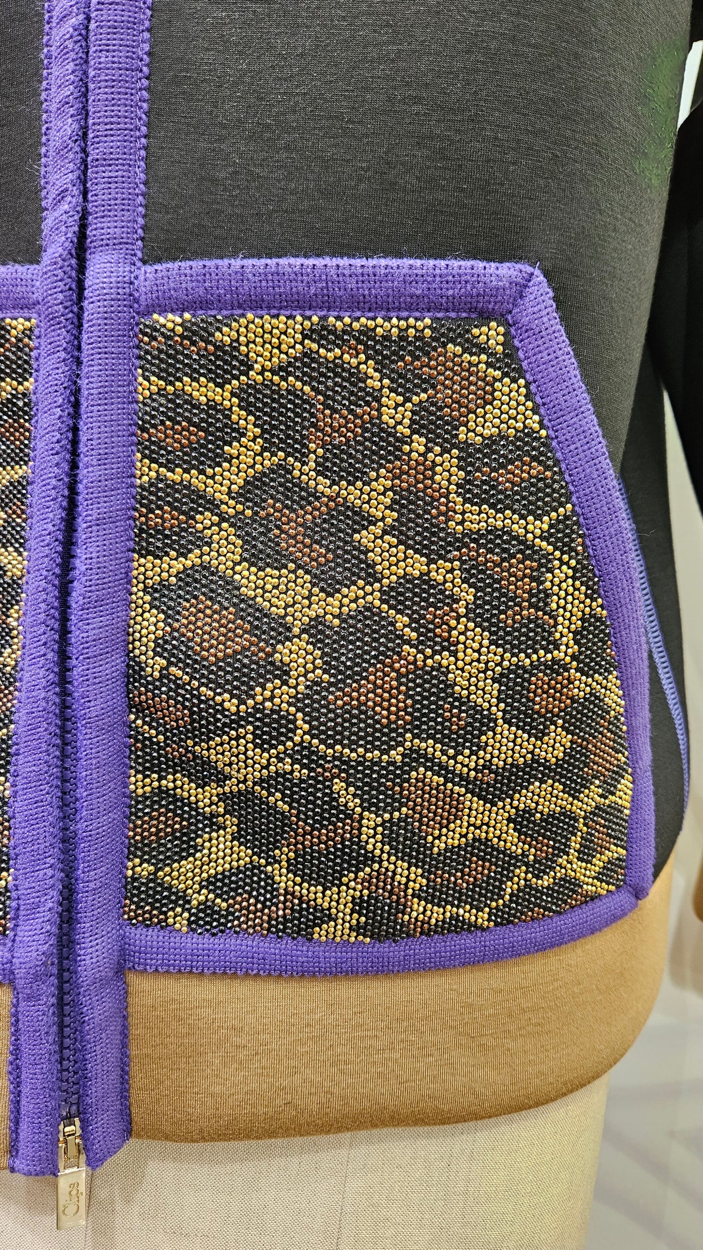 Giacca neoprene Clips nera e viola zip