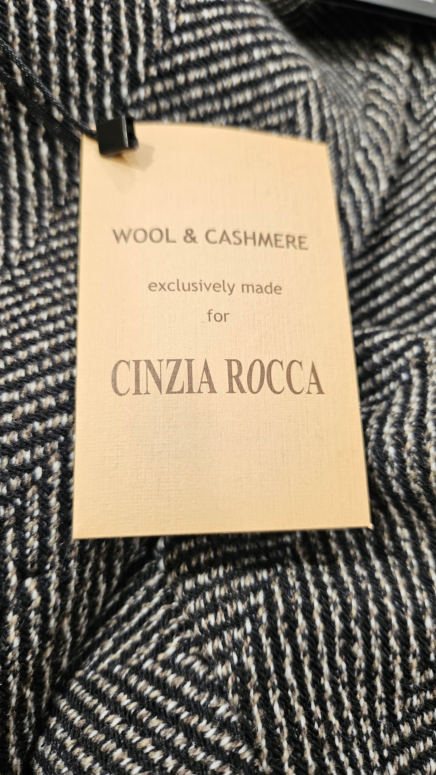 Giaccone spinato grigio Cinzia Rocca lana e cashmere