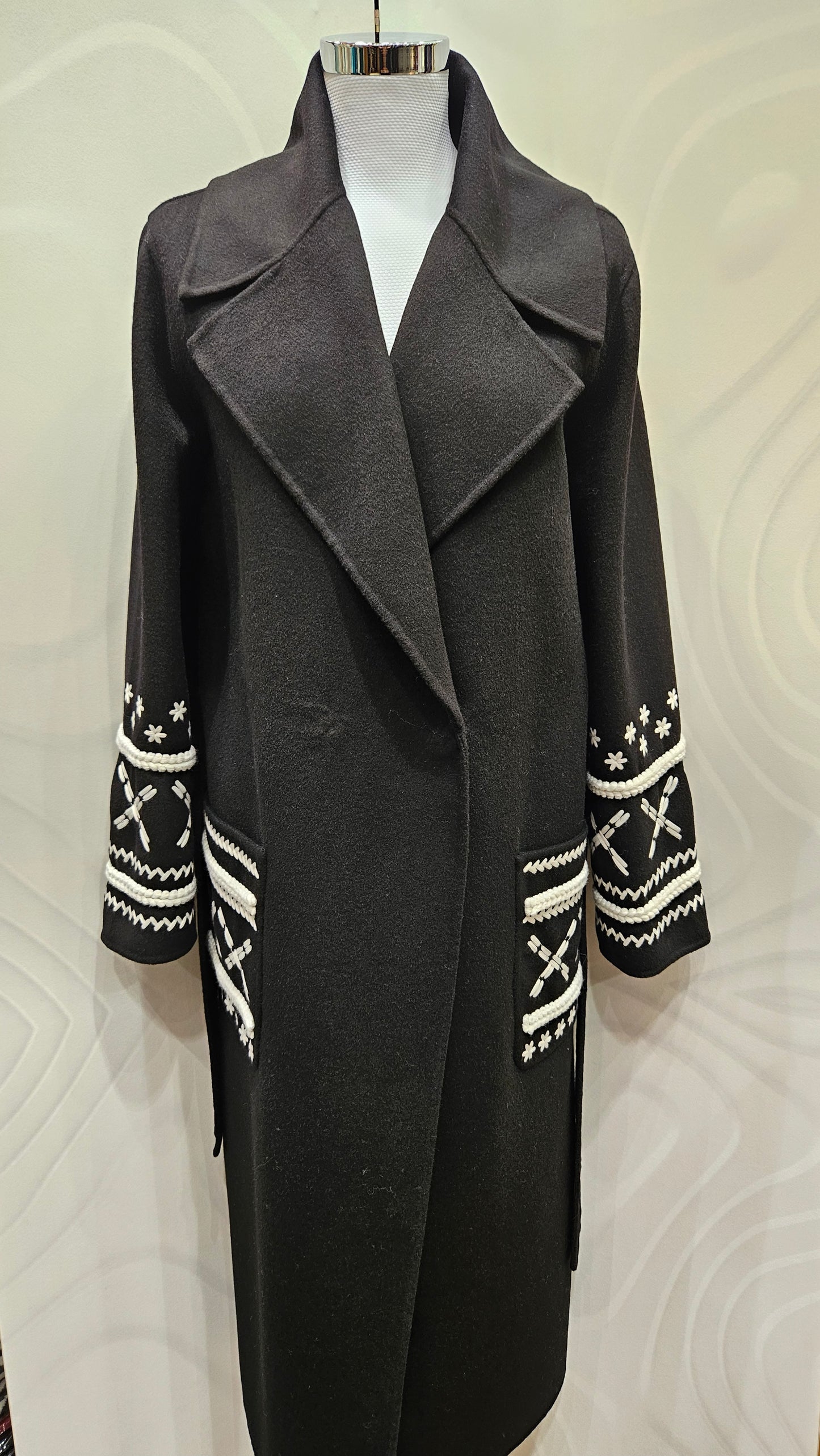 Cappotto lungo Ermanno Firenze nero e bianco