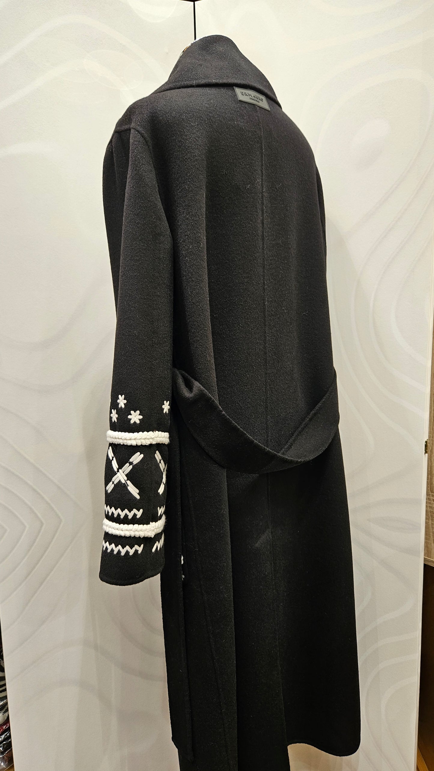 Cappotto lungo Ermanno Firenze nero e bianco
