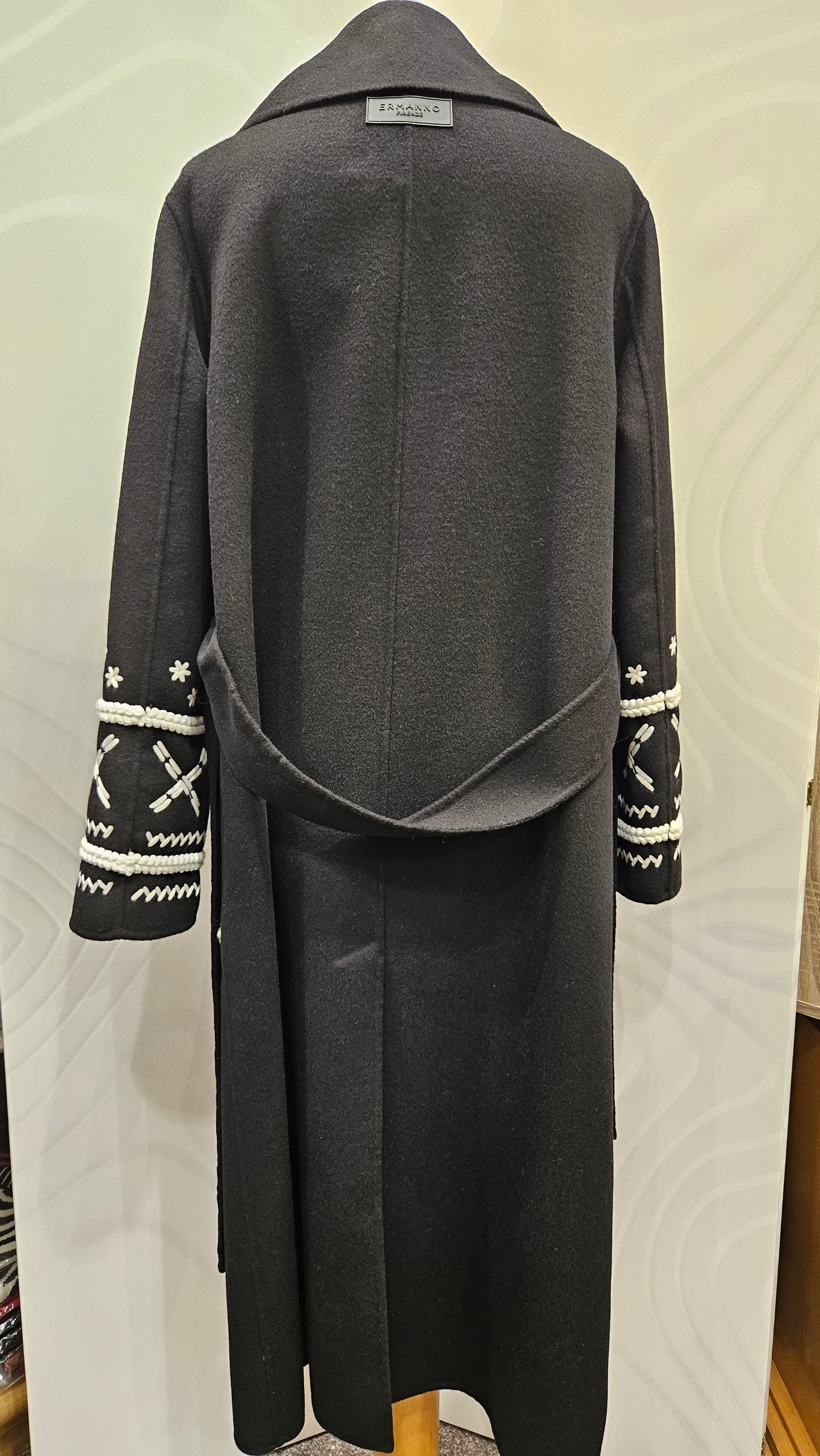 Cappotto lungo Ermanno Firenze nero e bianco