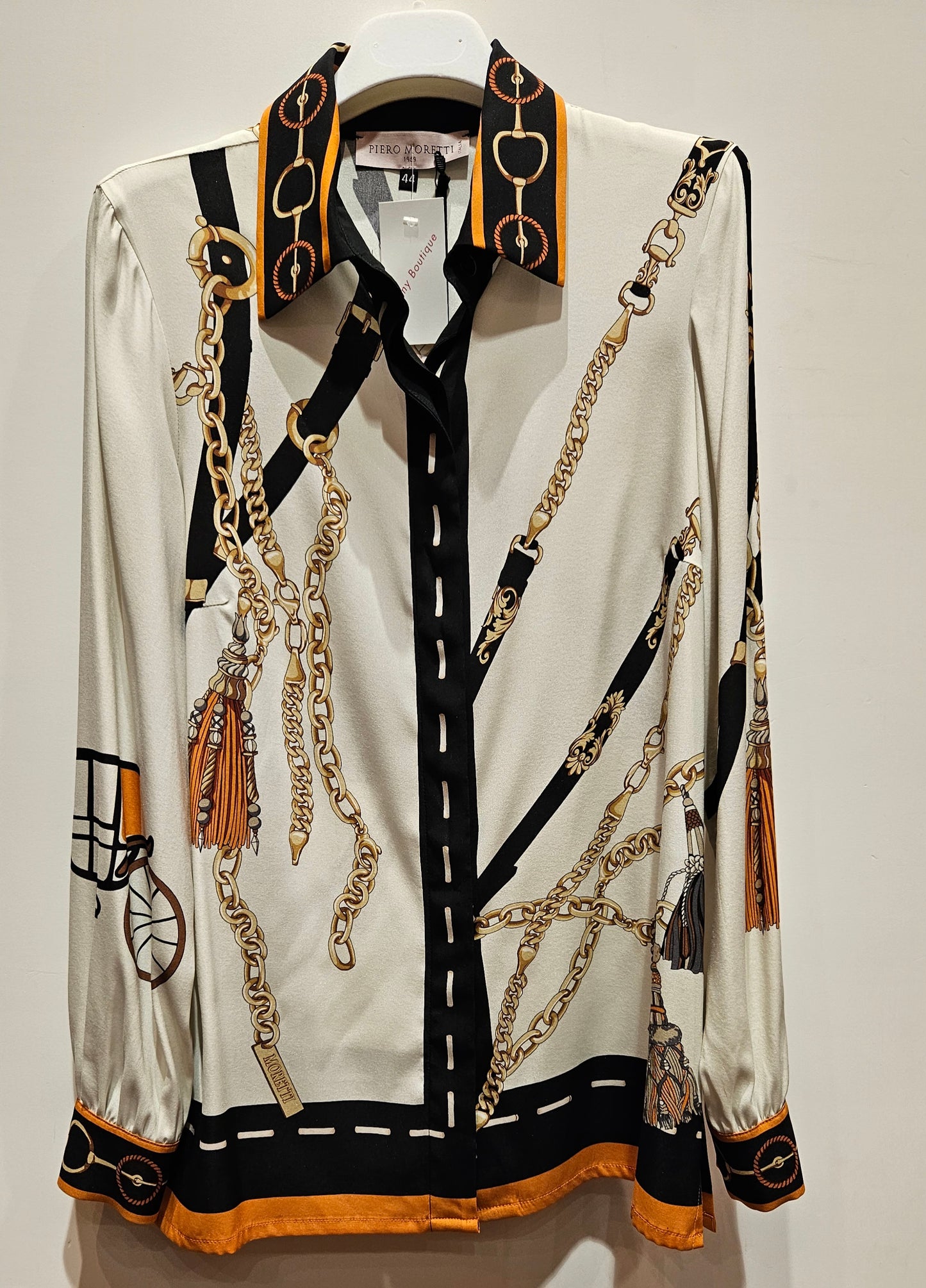 Camicia seta disegno hermes