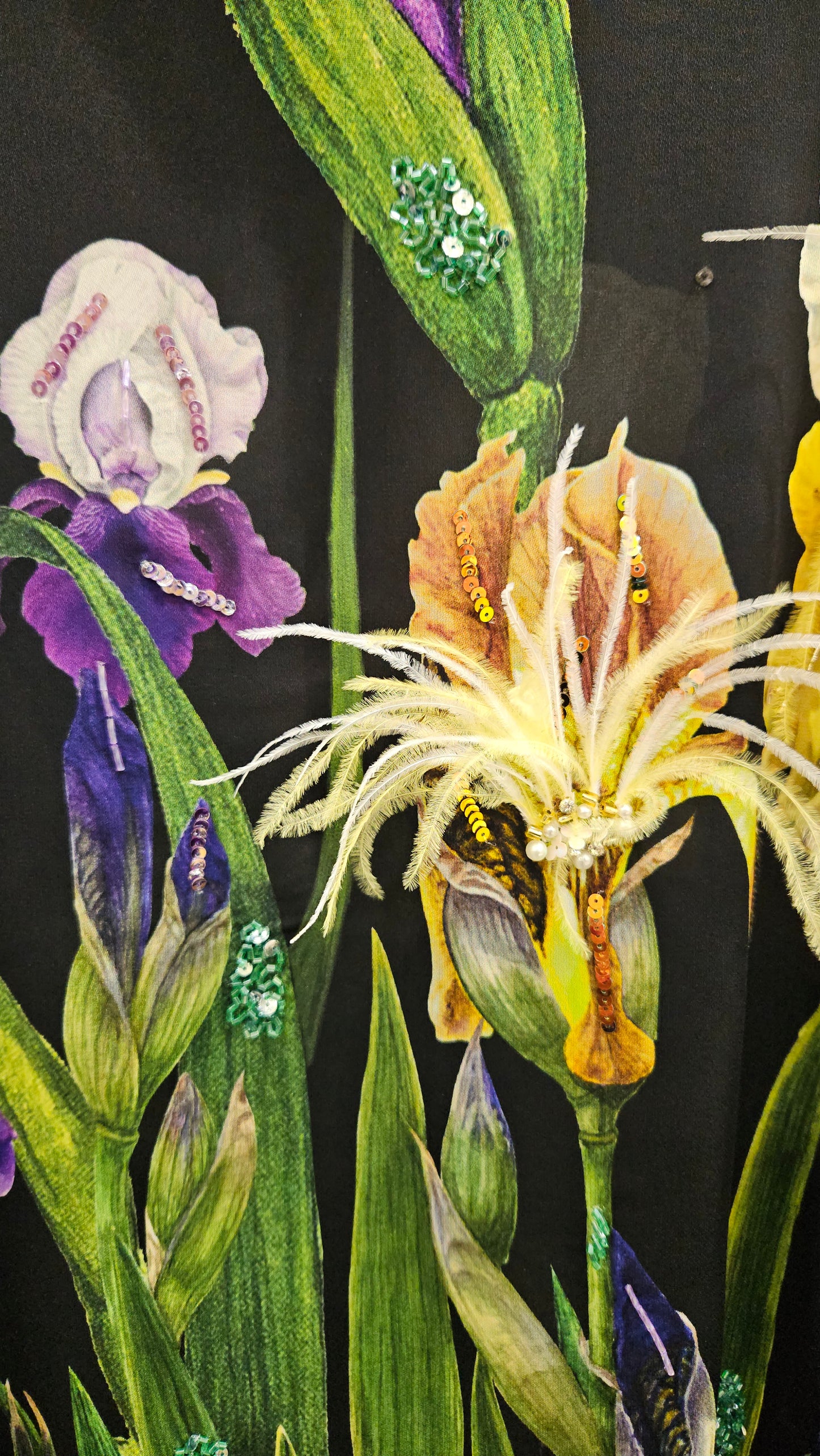 Casacca ricamata 3D Miriam Stella fiori manica lunga
