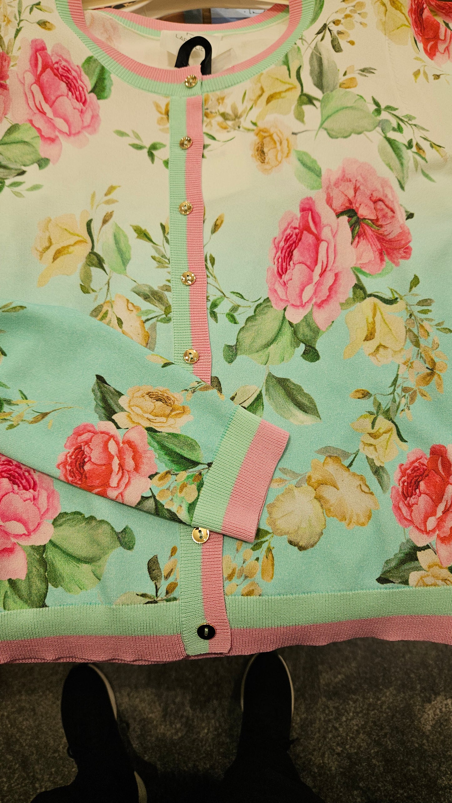 Cardigan floreale fondo chiaro Viscosa Lafty lie