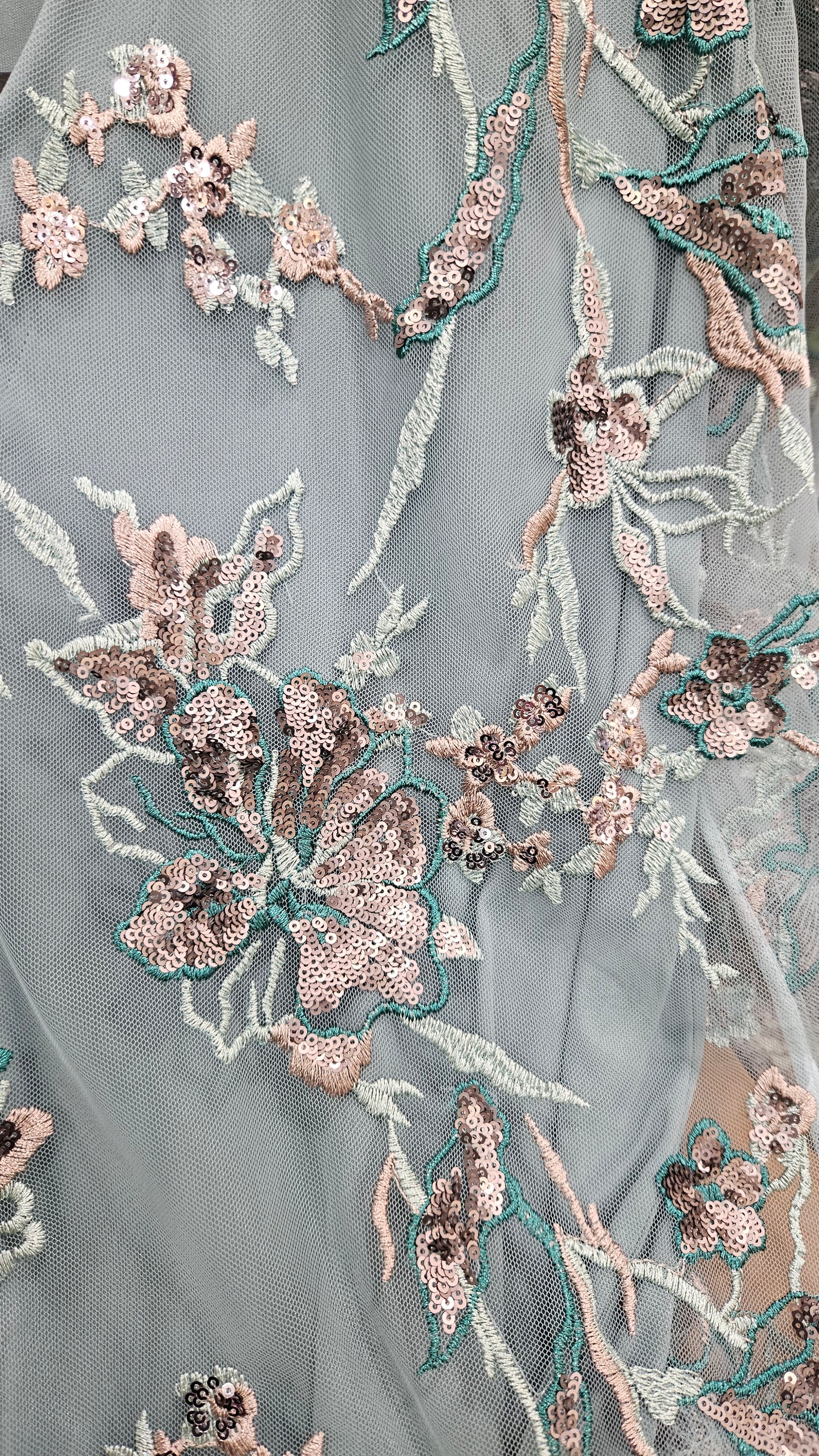 Casacca elegante Marina R tulle ricamato verdeacqua a V