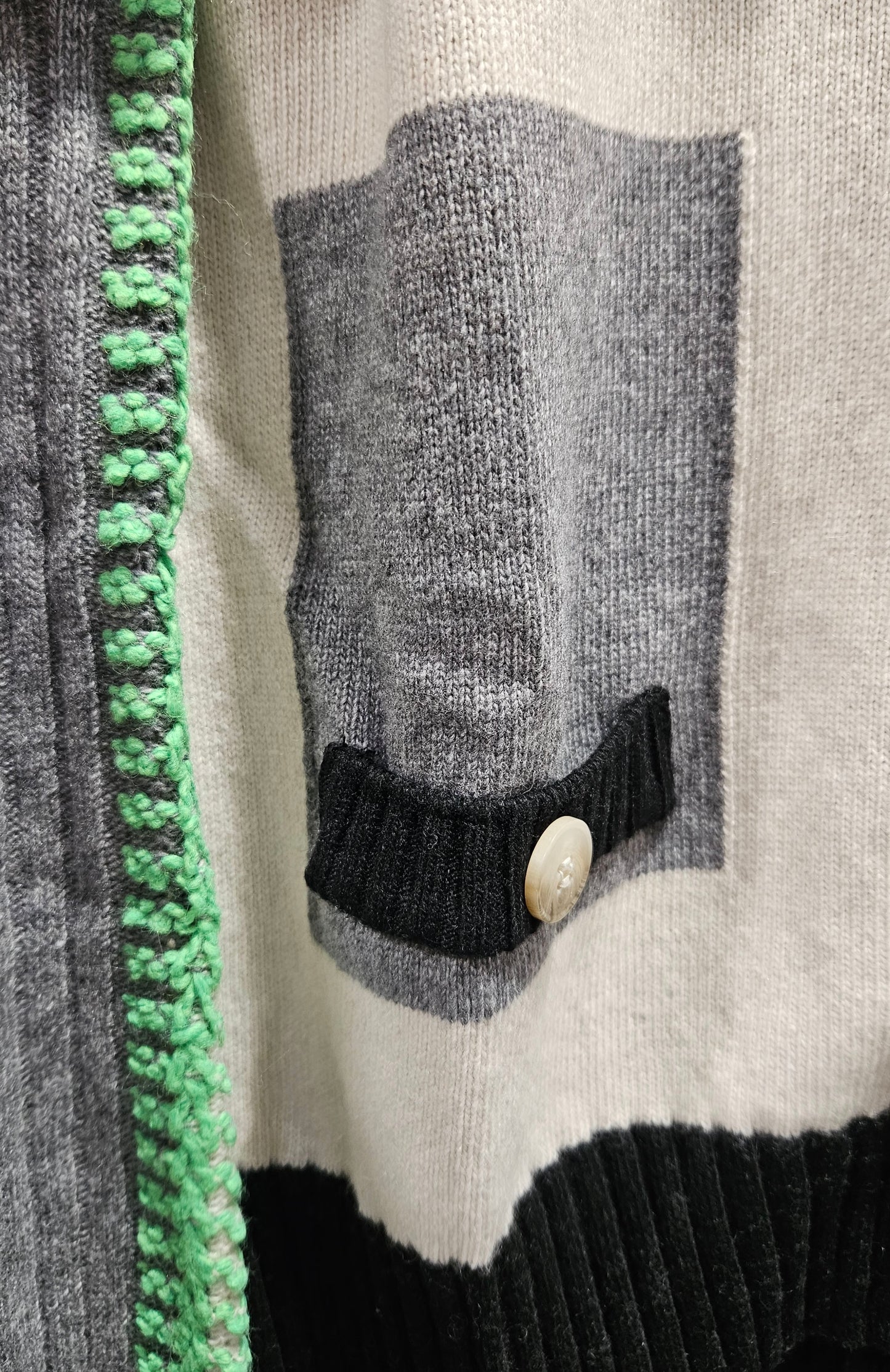 Bomber cardigan zip lana e viscosa e cashmere Tricot Chic beige e grigio