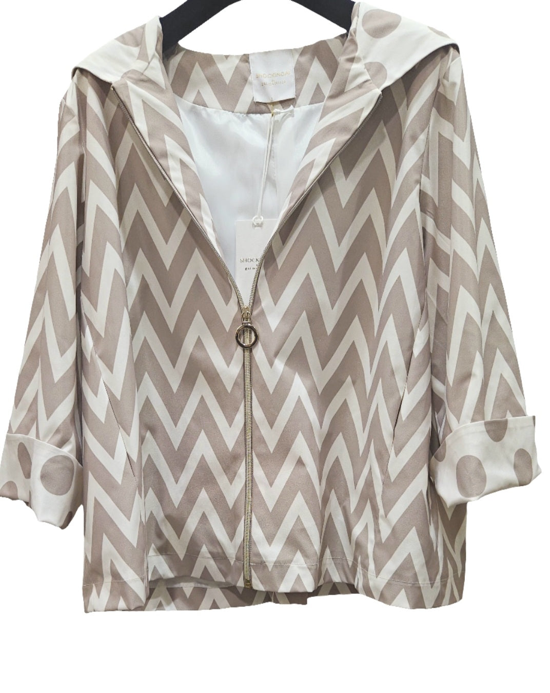 Giacca impermeabile Mattiolo beige con cappuccio