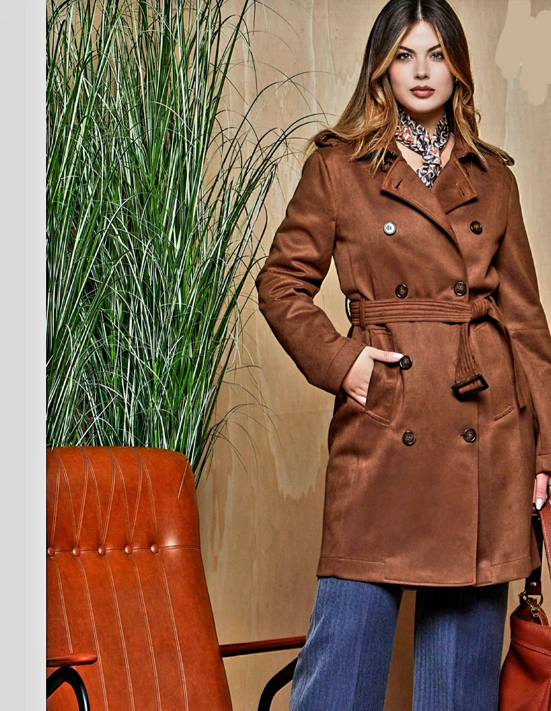 Trench in nappa tabacco Shoking Gai by Mattiolo