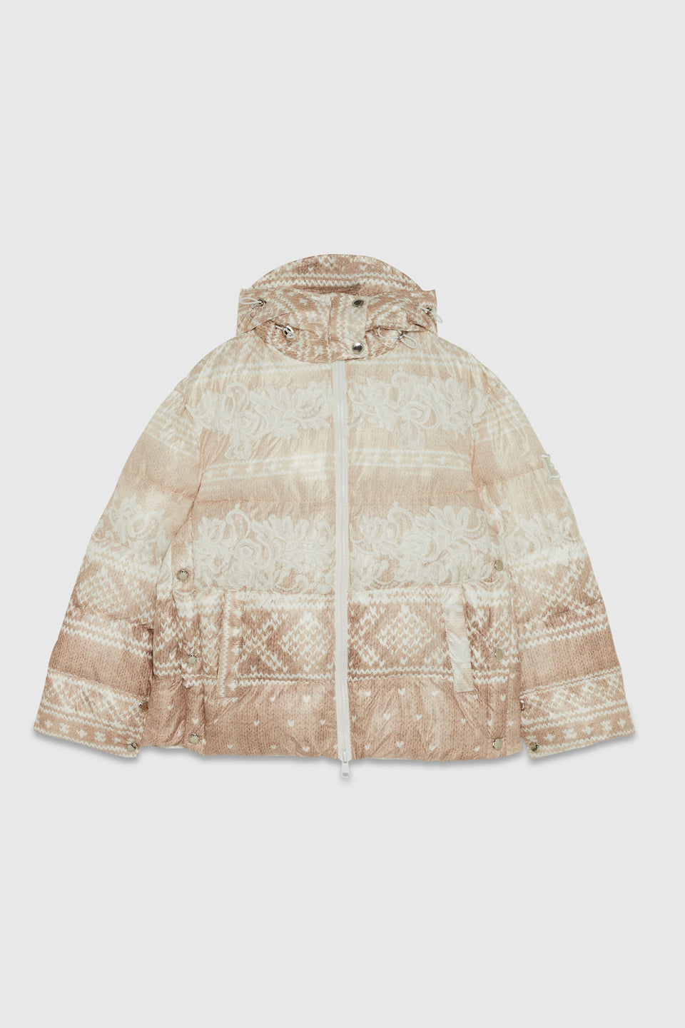 Piumino corto di Ermanno Firenze by Scervino con pizzo e cappuccio