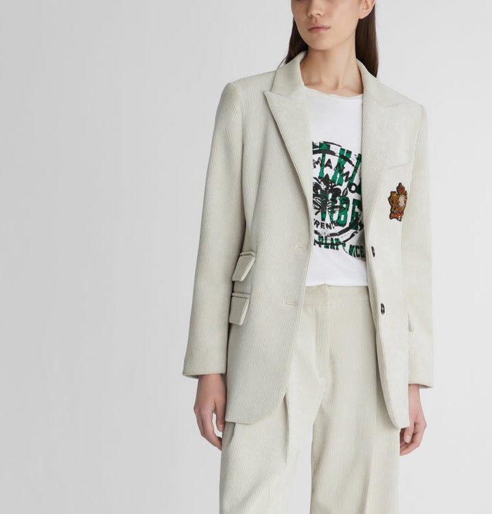 Giacca blazer velluto costine strette bianca Ermanno Firenze by Scervino