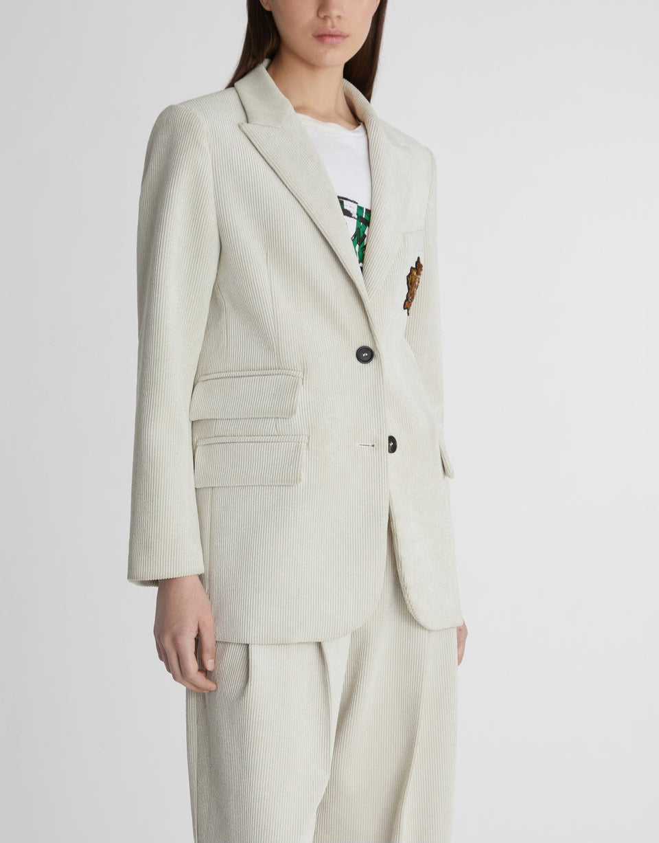 Giacca blazer velluto costine strette bianca Ermanno Firenze by Scervino