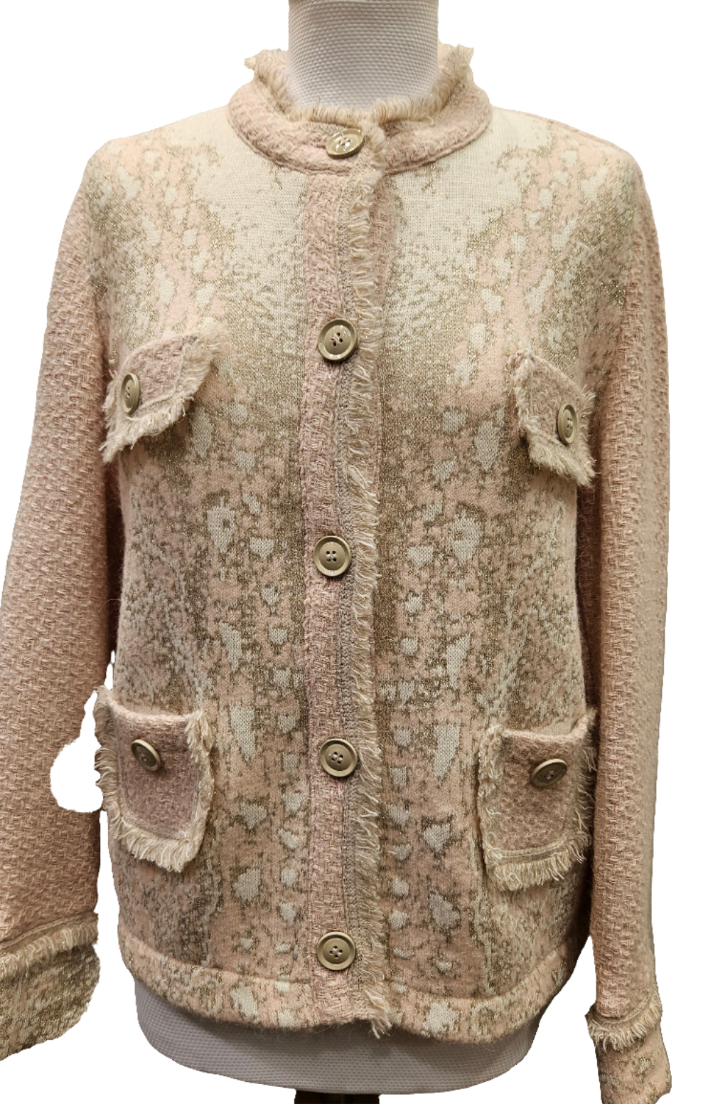 Giacca tipo Chanel rosa Tricot Chic