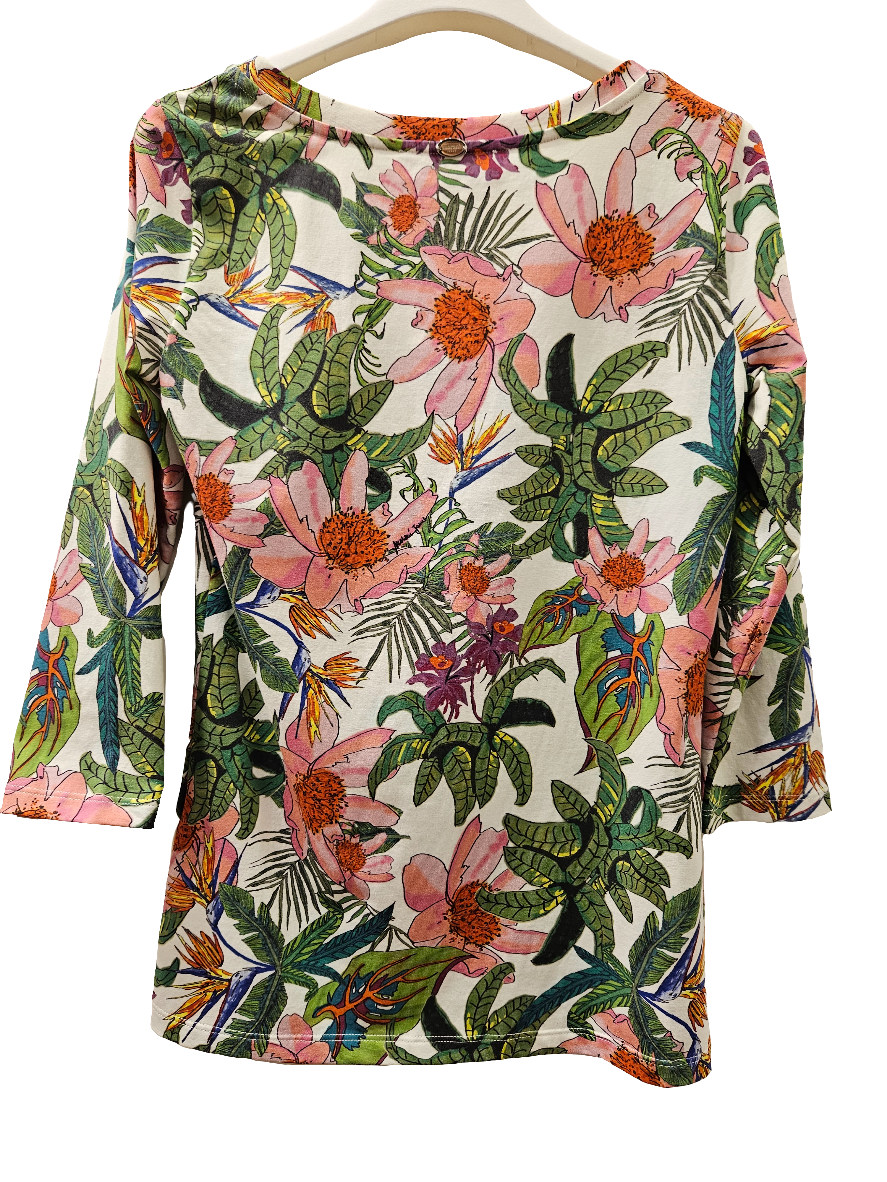 T-Shirt Angelo Marani manica 3/4 stampa floreale