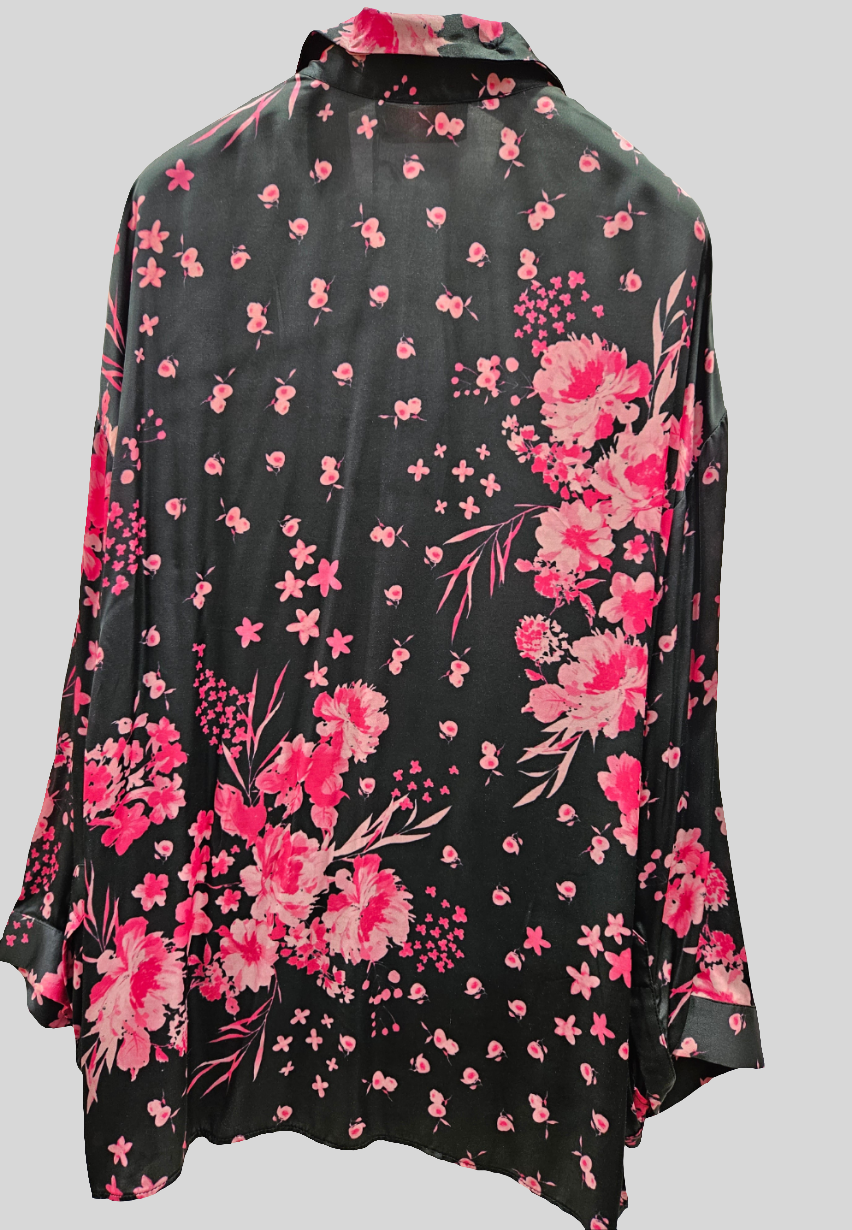 Camicia Ermanno Firenze by Scervino raso floreale rosa