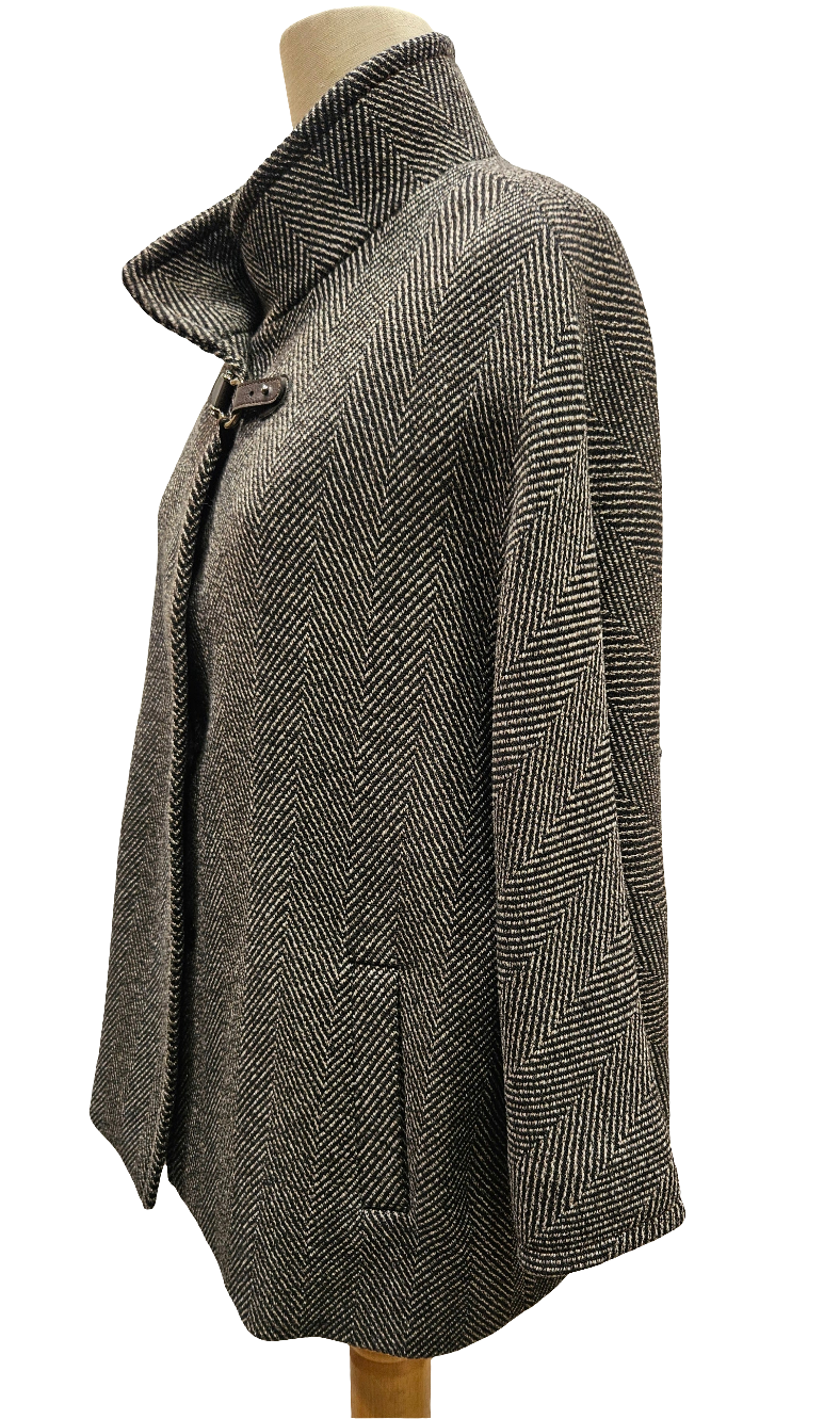 Giaccone spinato grigio Cinzia Rocca lana e cashmere