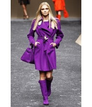 Cappotto Blumarine lana viola stile trench vintage
