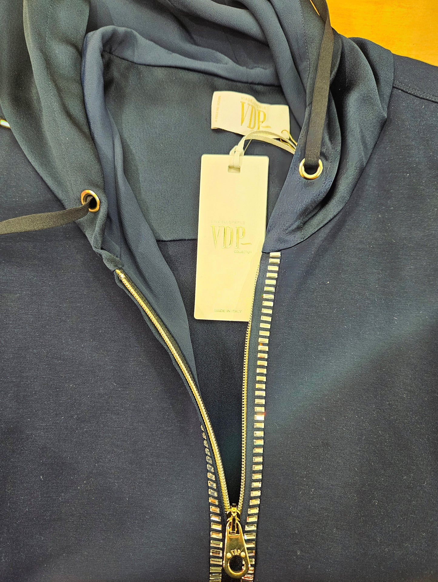 Felpa VDP blu strass m/lunga