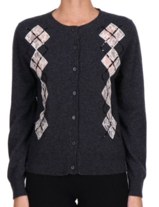 Cardigan grigio rombi Ermanno Firenze by Scervino