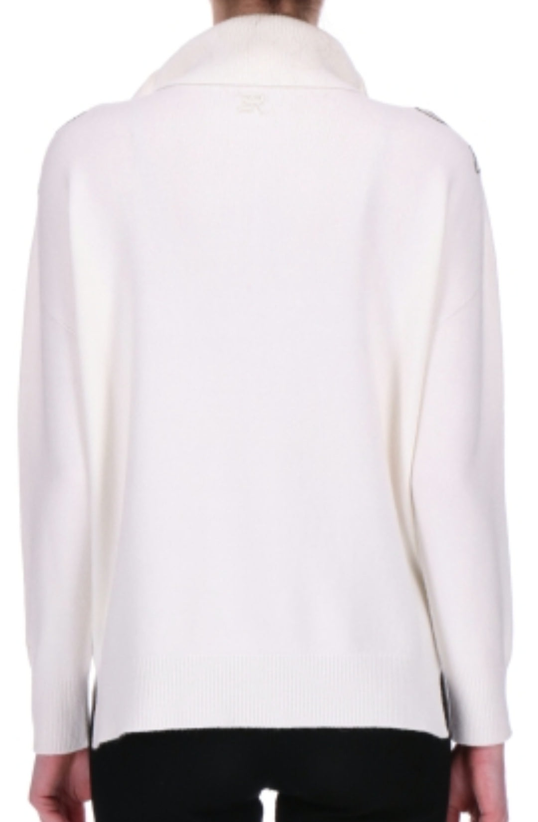 Polo maglia zip bianca pizzo nero Ermanno Firenze by Scervino
