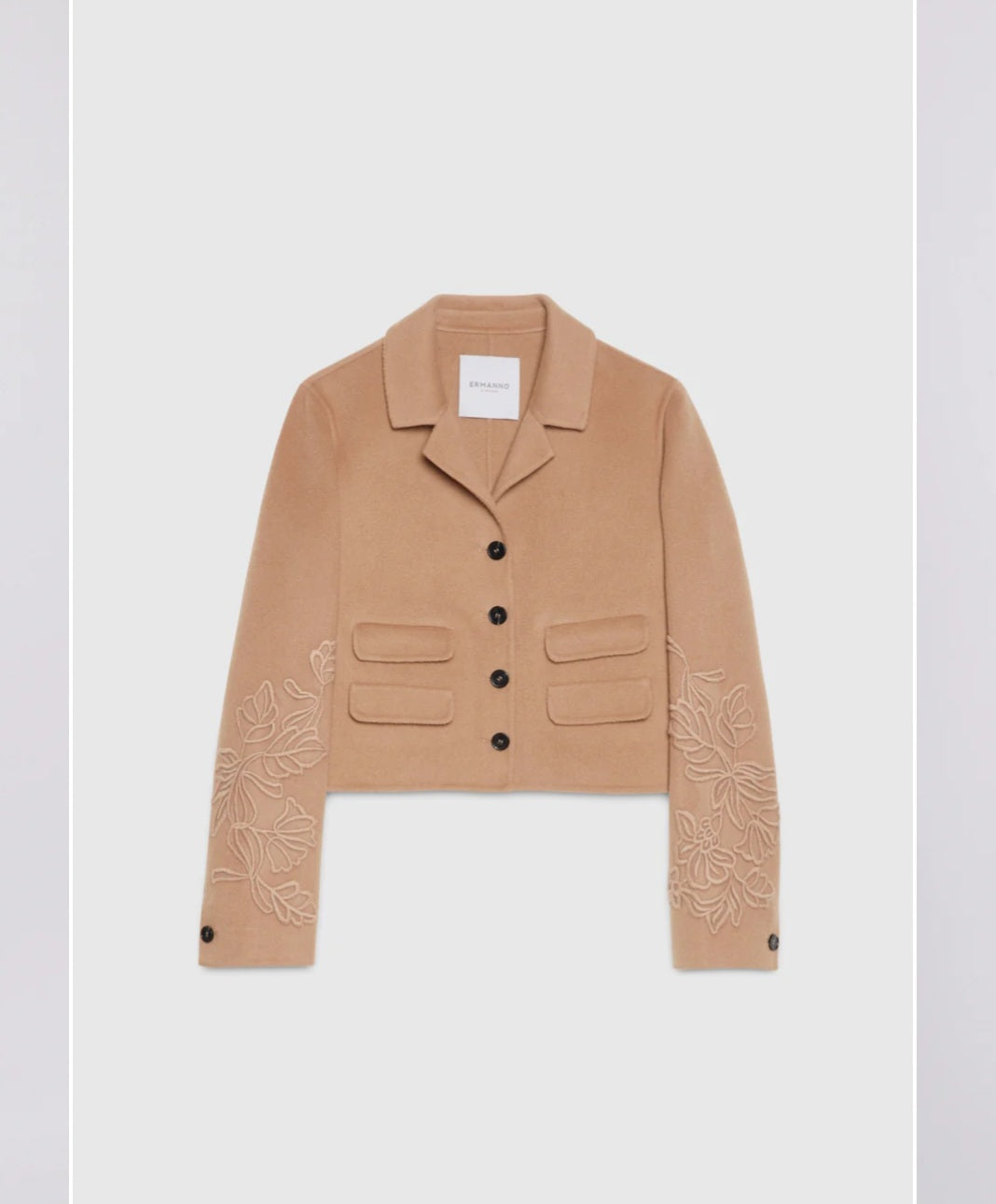 Giacca corta in double beige di Ermanno Firenze by Scervino