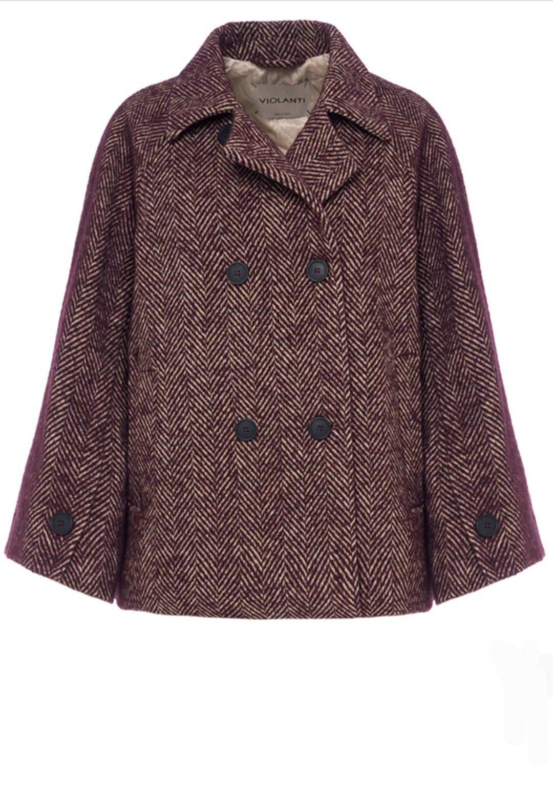 Giaccone spinato bordeaux con bottoni interno termico