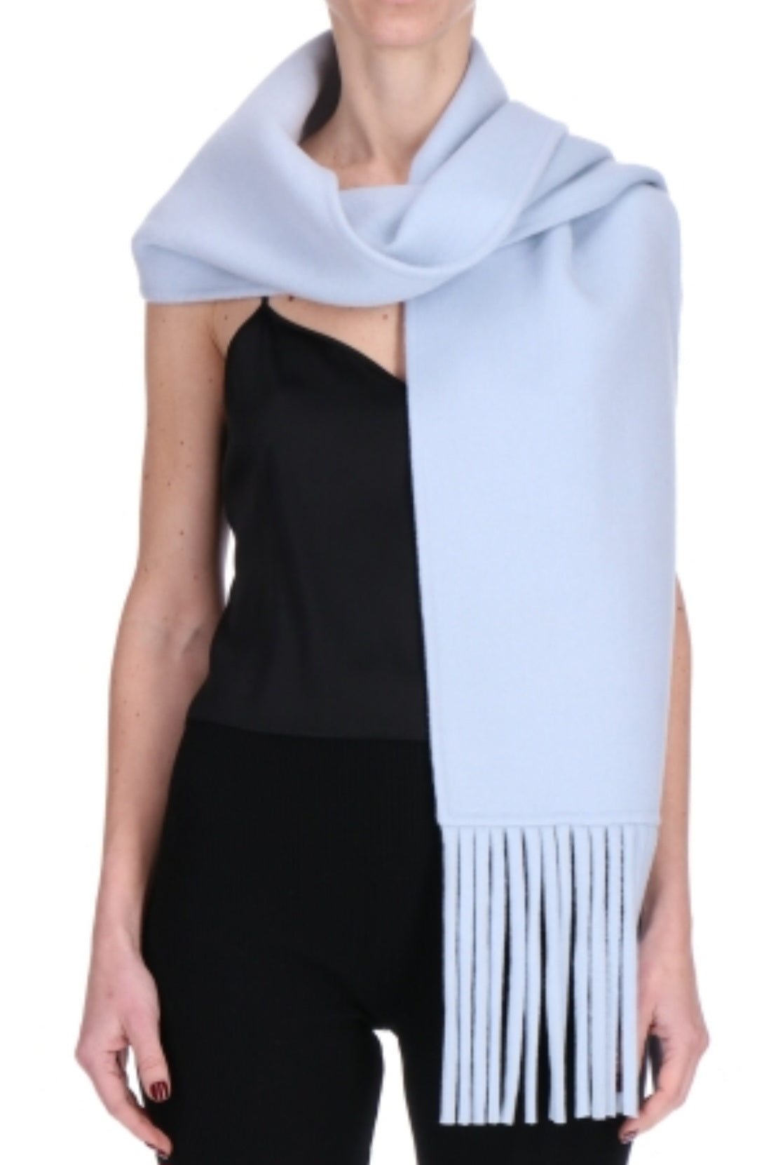 Sciarpa celeste frange in double Ermanno Firenze by Scervino