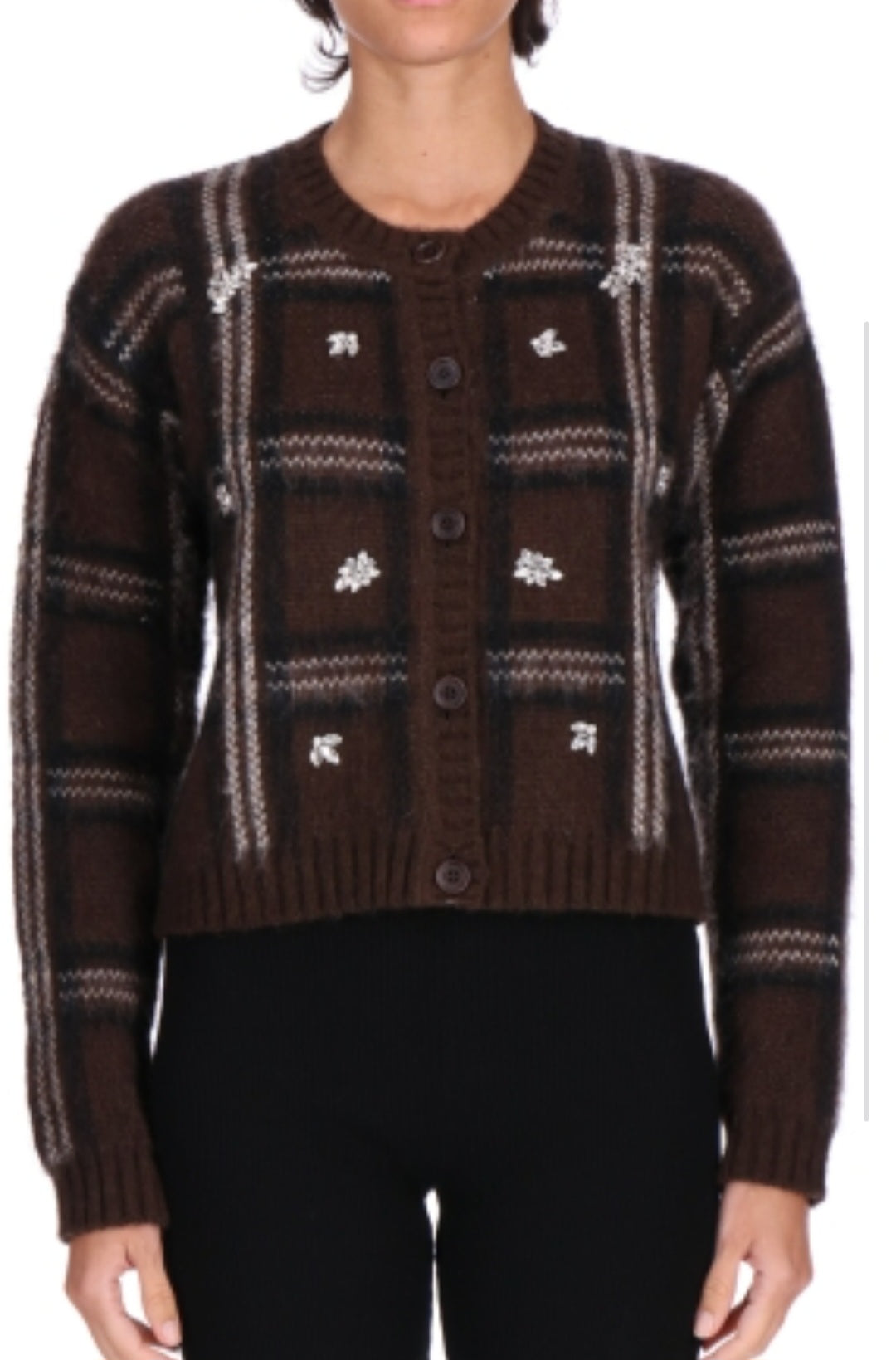 Cardigan tartan marrone Ermanno Firenze by Scervino