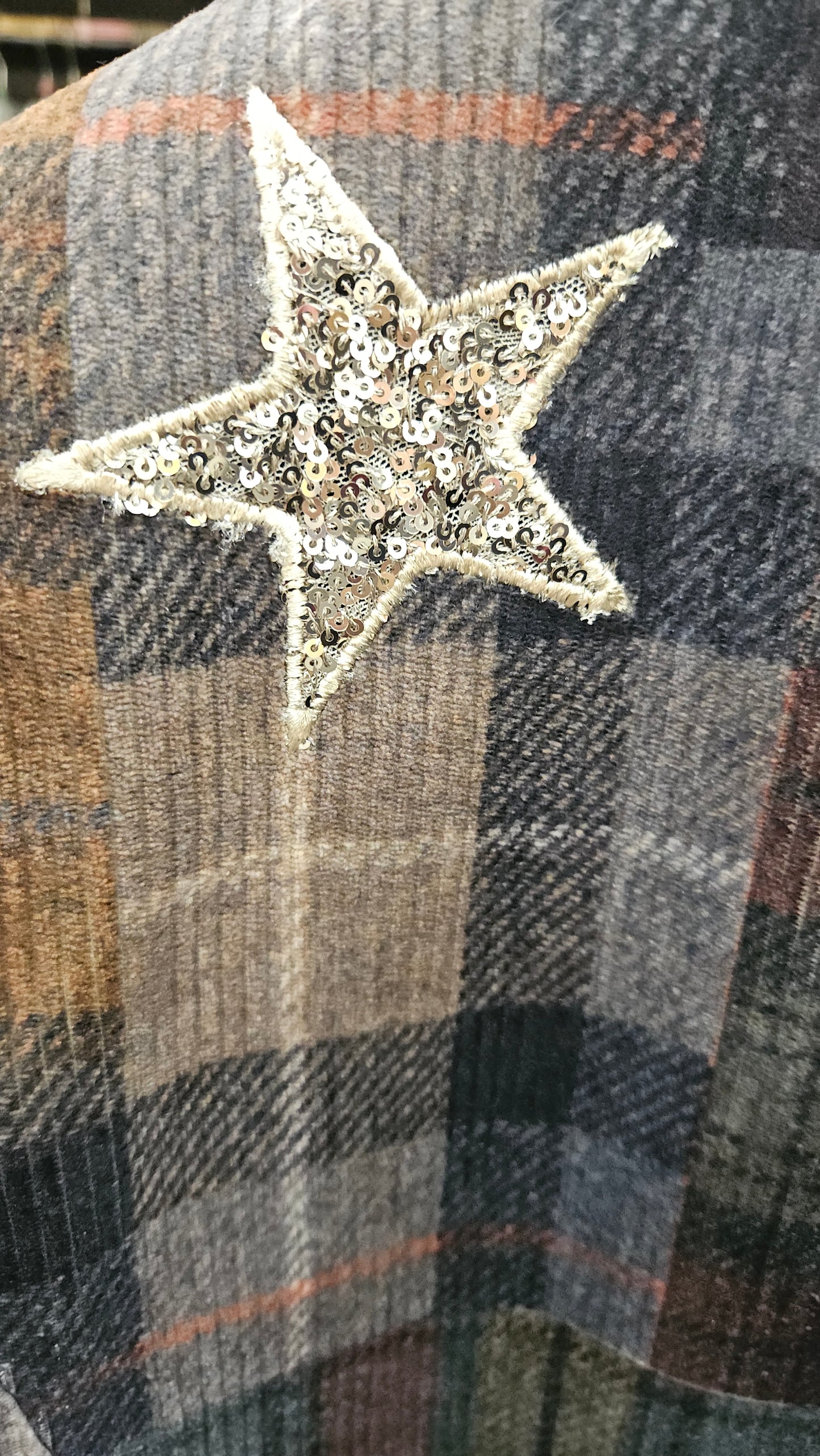 Giacca a quadri doppio petto Bye con stelle ricamate