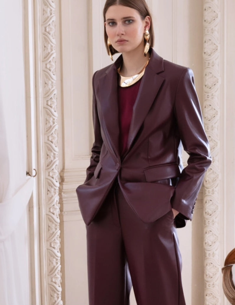 Blazer bordeaux Clips ecopelle