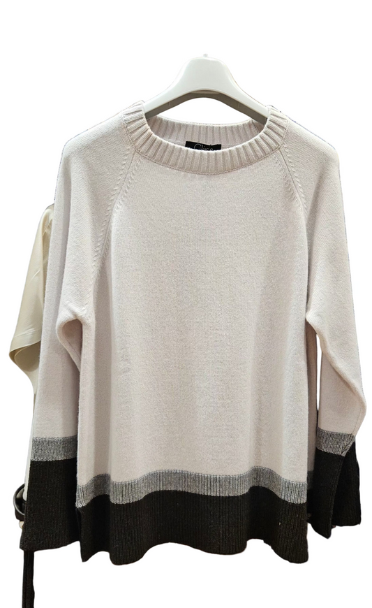Maglia over 3 colori Lana e Cashmere Clips tricot