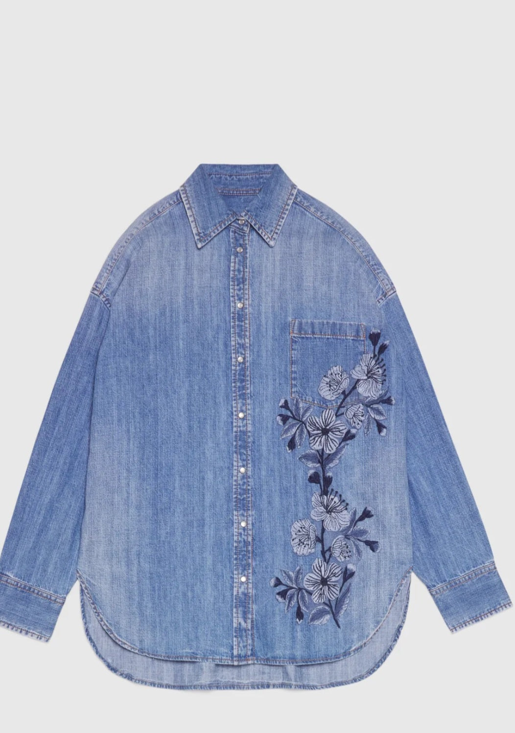 Camicia di jeans denim ricamo Ermanno Firenze by Scervino new collections