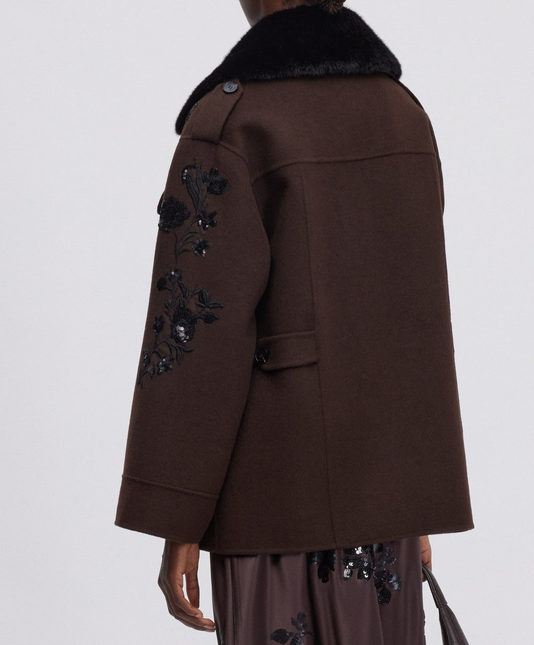 Giaccone marrone in double Ermanno Firenze by Scervino