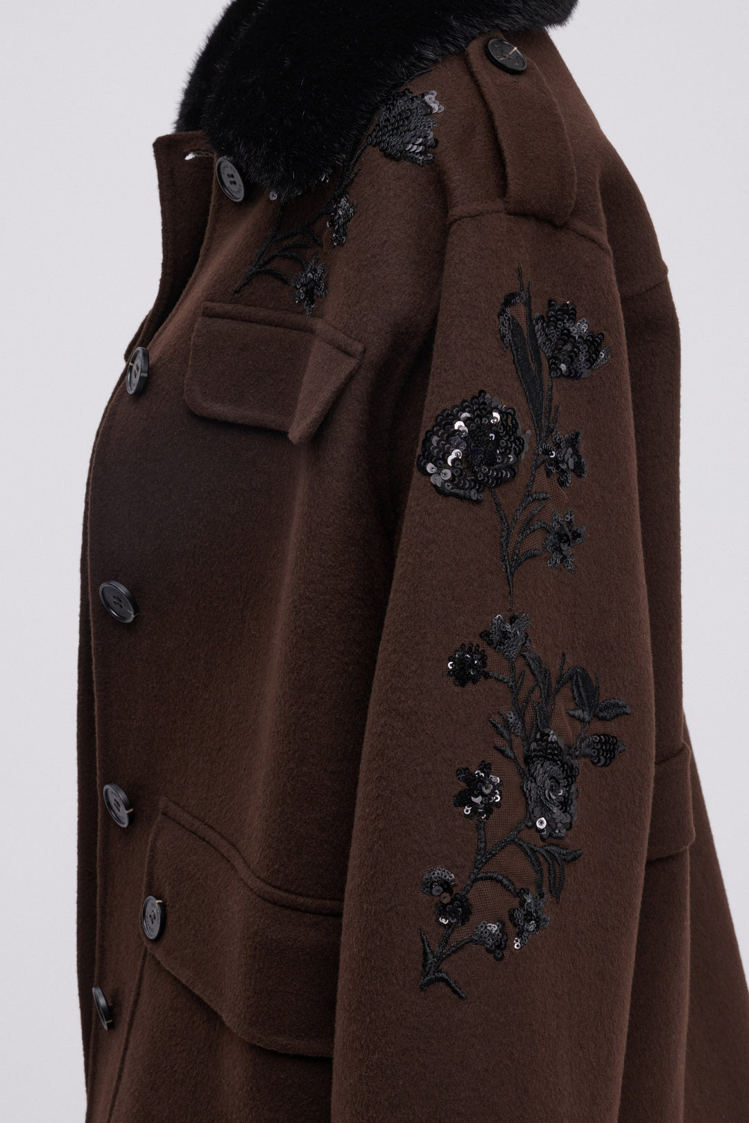 Giaccone marrone in double Ermanno Firenze by Scervino