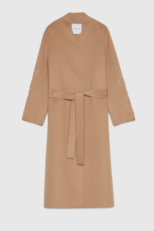 Cappotto in lana double beige Ermanno Firenze