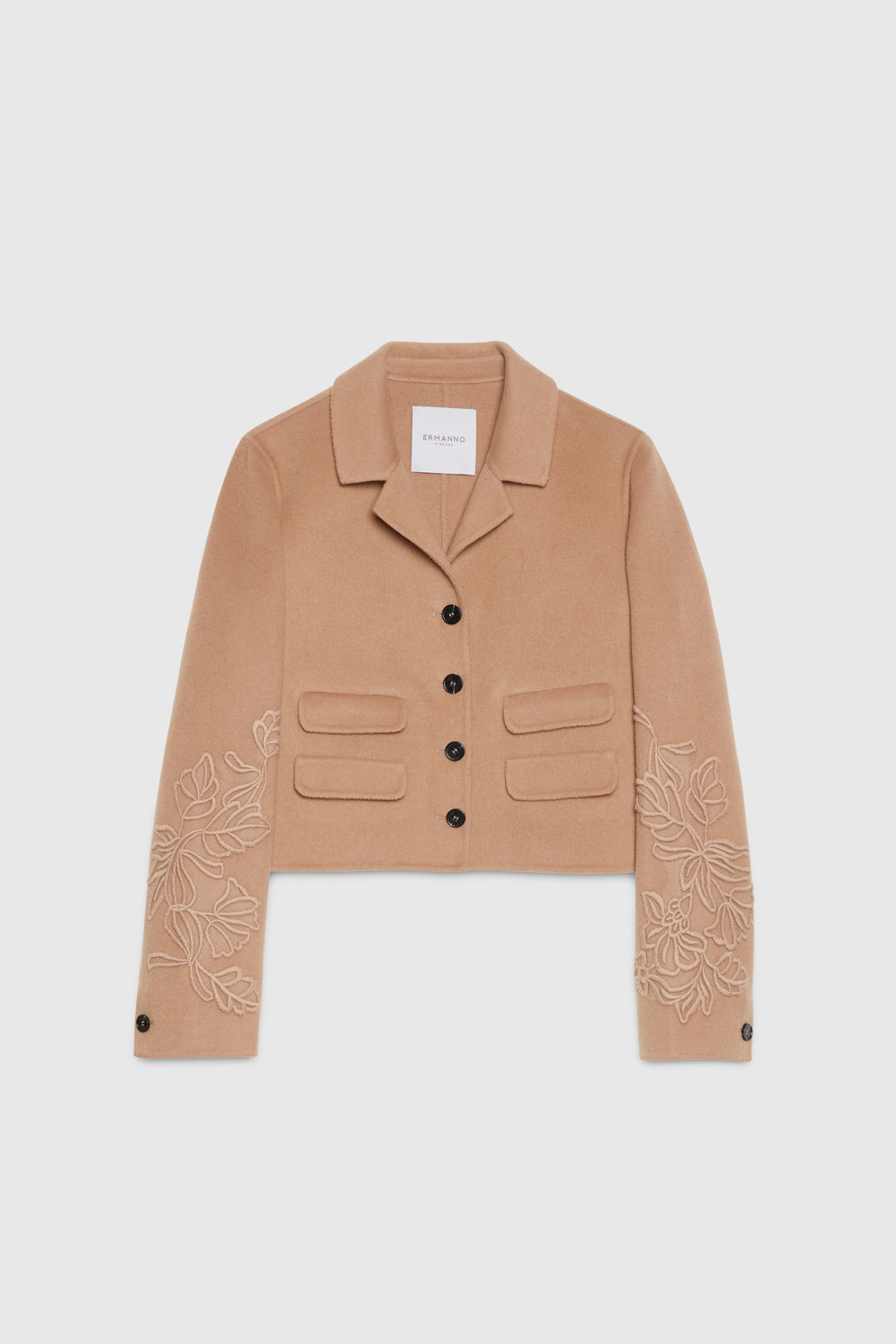 Giacca corta in double beige Ermanno Firenze