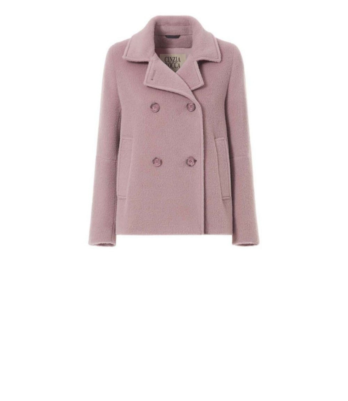 Giaccone rosa lana di Cinzia Rocca doppio petto