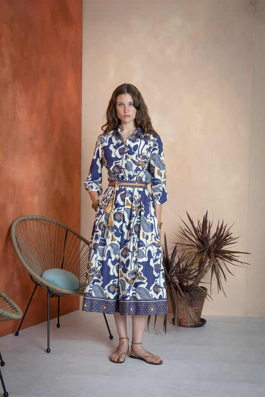 Abito cotone svasato Clips Tricot