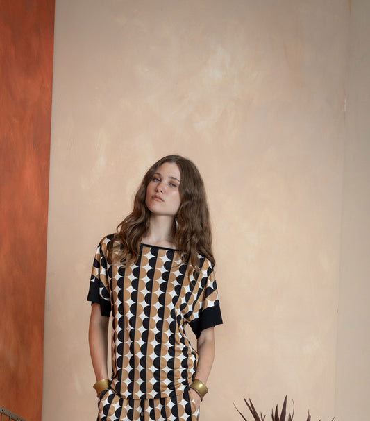 Casacca geometrica Clips Tricot in viscosa