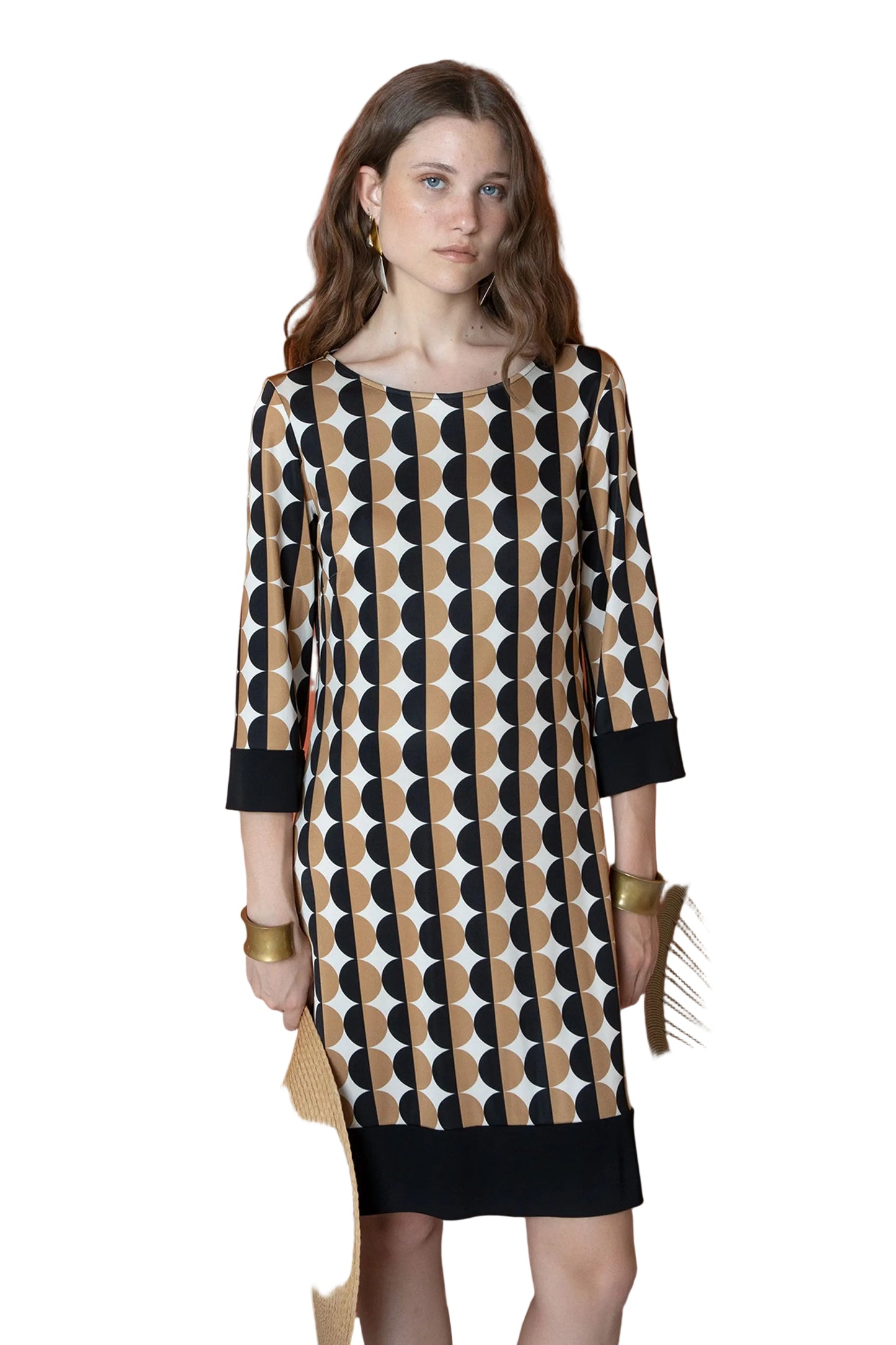 Abito corto geometrico Clips Tricot in viscosa