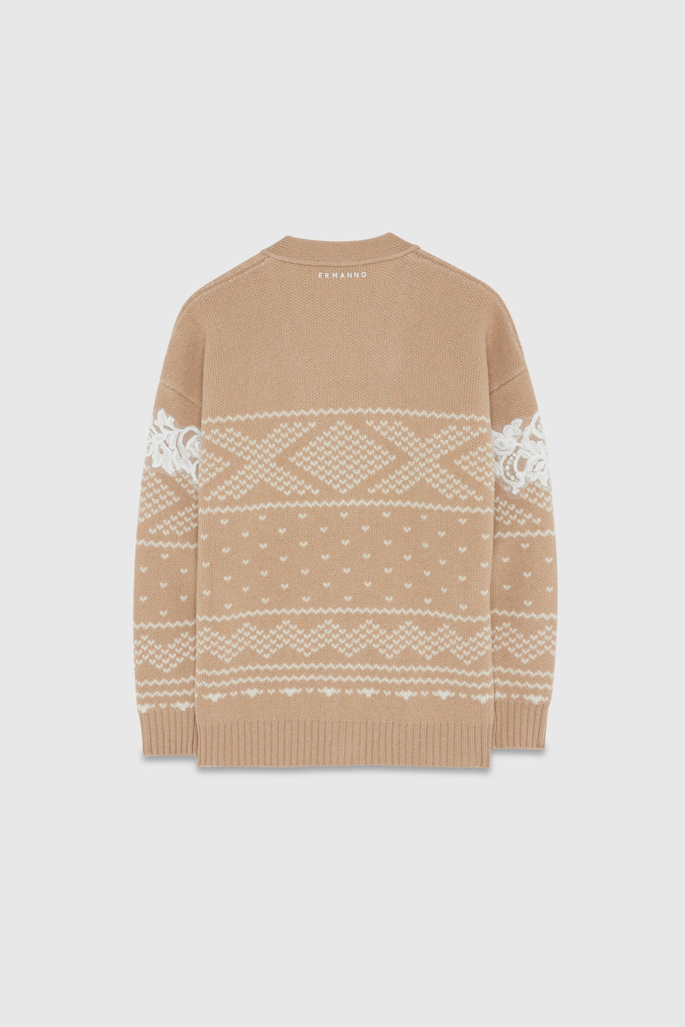Cardigan Ermanno Firenze ricamato con pizzo