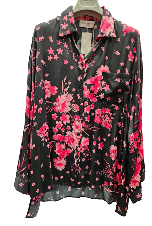 Camicia Ermanno Firenze by Scervino raso floreale rosa