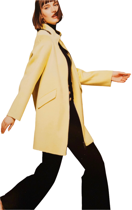 Cappotto lana zip giallo Diego M