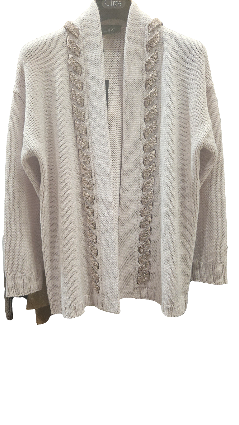 Cardigan elegante Clips Collections nastro lurex