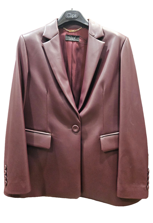 Blazer bordeaux Clips ecopelle