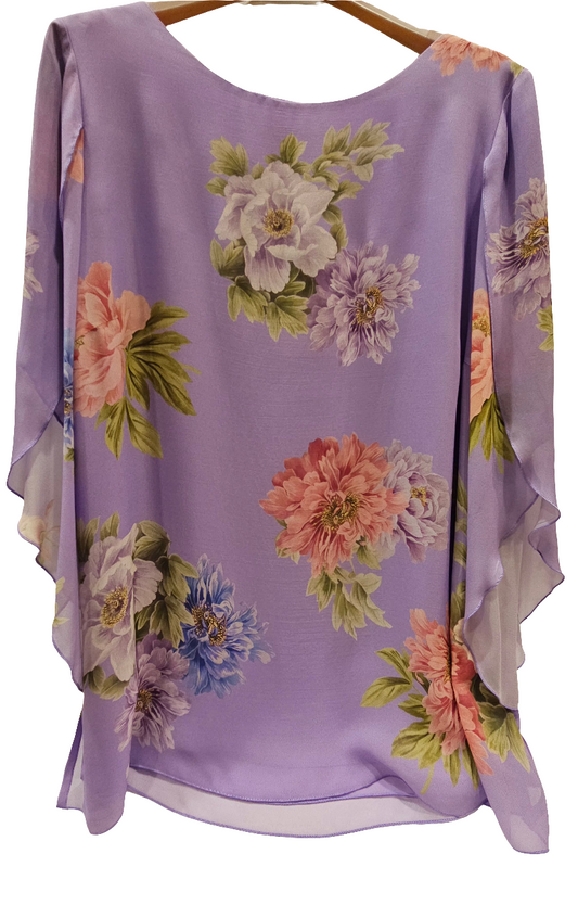 Casacca lilla floreale leggera Moretti moda