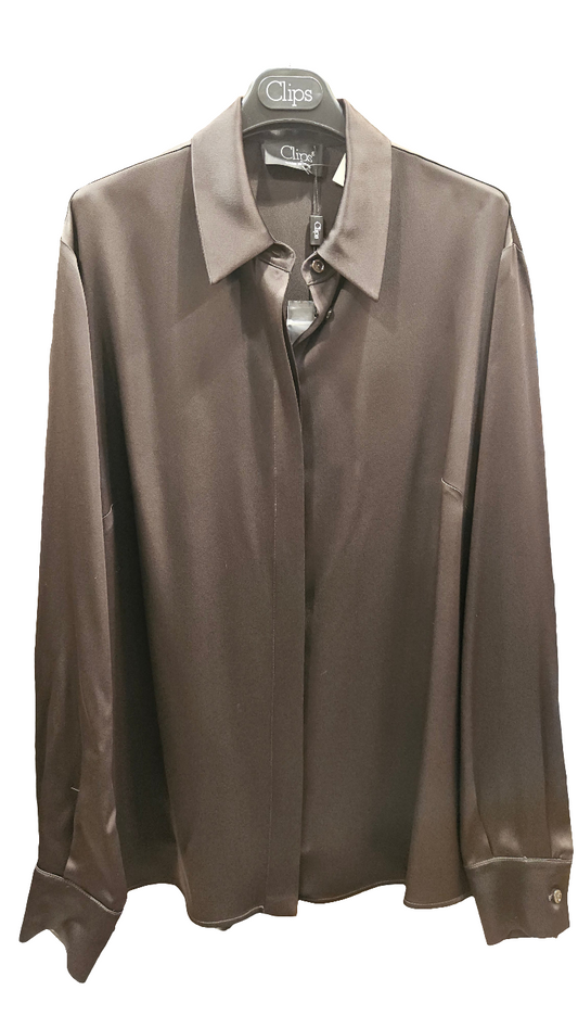 Camicia raso marrone Clips