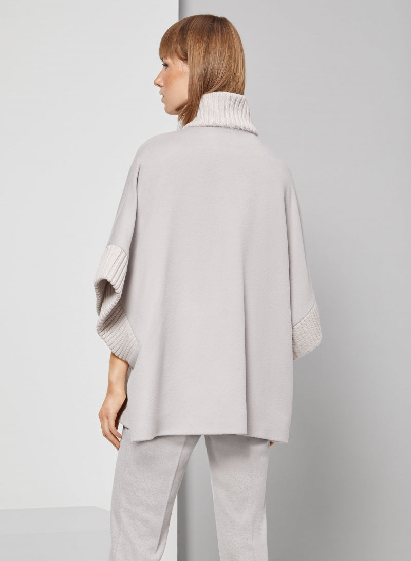 Mantella zip 100% Lana Cinzia Rocca grigio chiaro